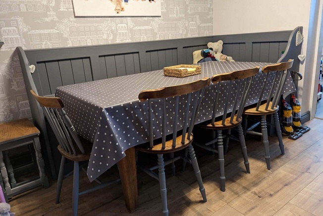 Just Dotty Slate Oilcloth Tablecloth