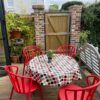 Polka Red Oilcloth Tablecloth