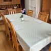 Just Dotty Sage Oilcloth tablecloth