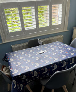 Gulls Navy Matt Oilcloth Tablecloth