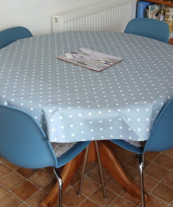 Just Dotty Air Force Blue Oilcloth Tablecloth