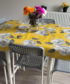 Cath Kidston Wild Poppies Citrine Oilcloth Tablecloth
