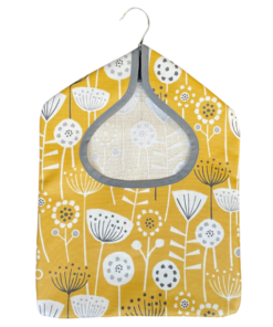 Bergen Mustard Wipe Clean Oilcloth Peg Bag