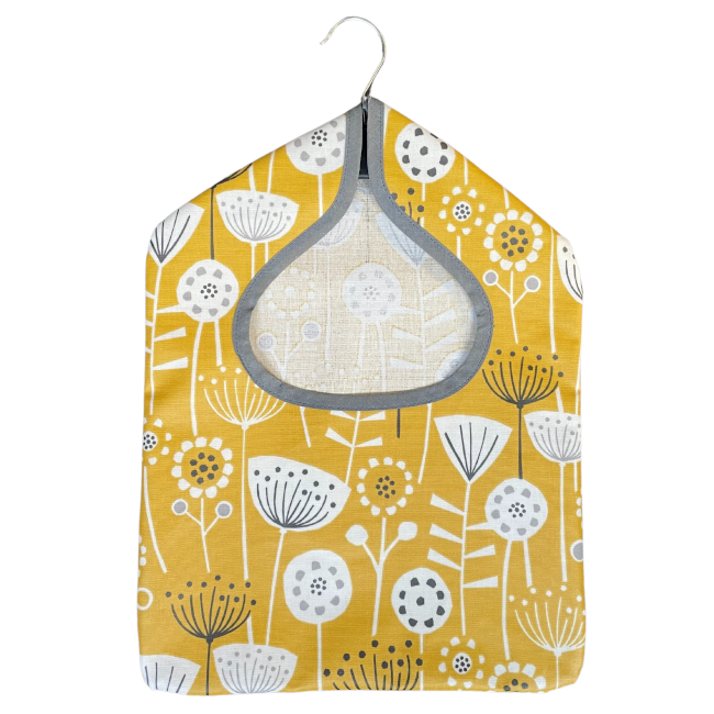 Bergen Mustard Wipe Clean Oilcloth Peg Bag