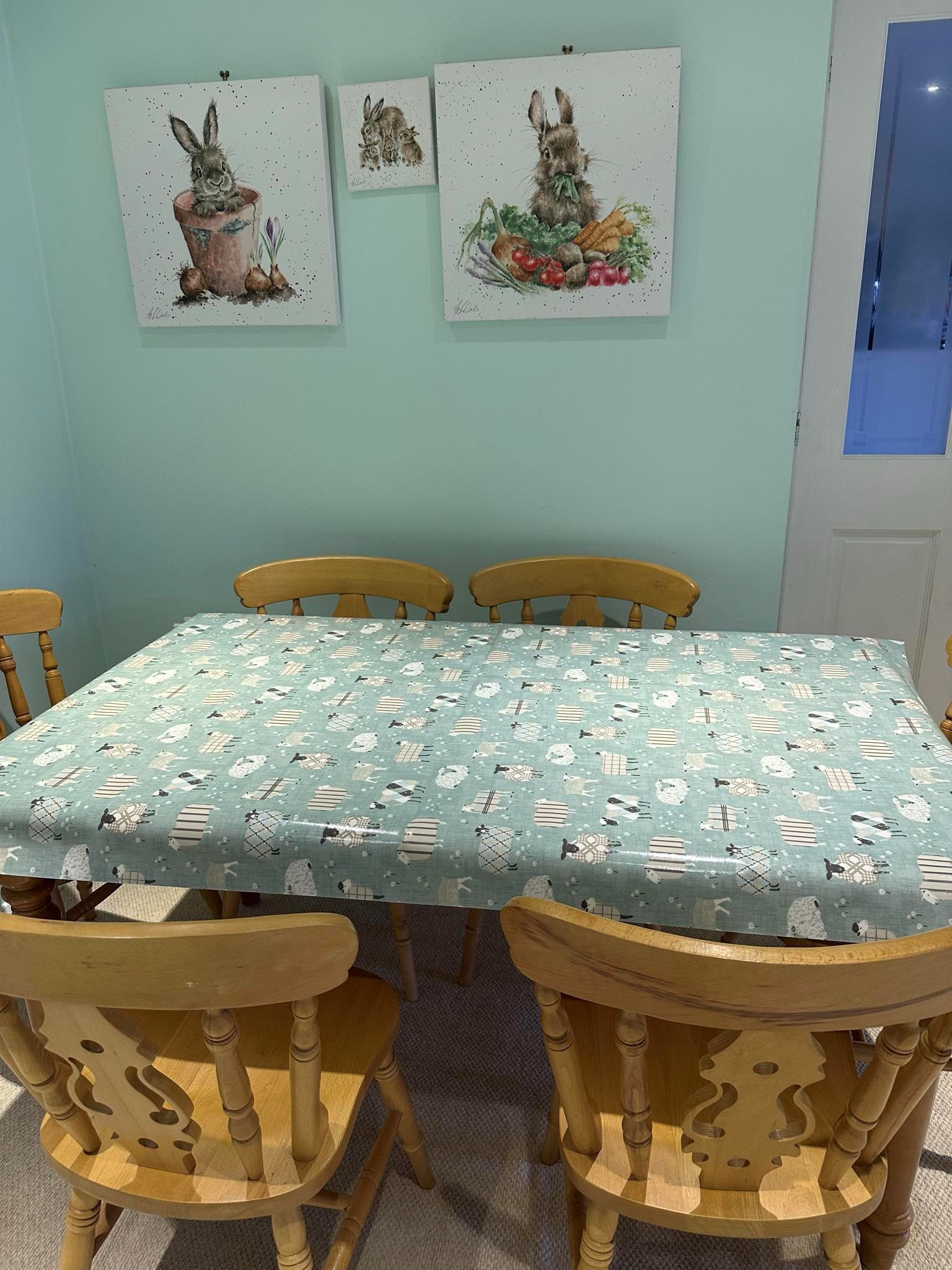 Baa Baa Duckegg Oilcloth Tablecloth