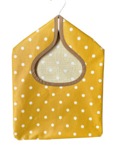 Just Dotty Mustard Wipe Clean Oilcloth peg bag