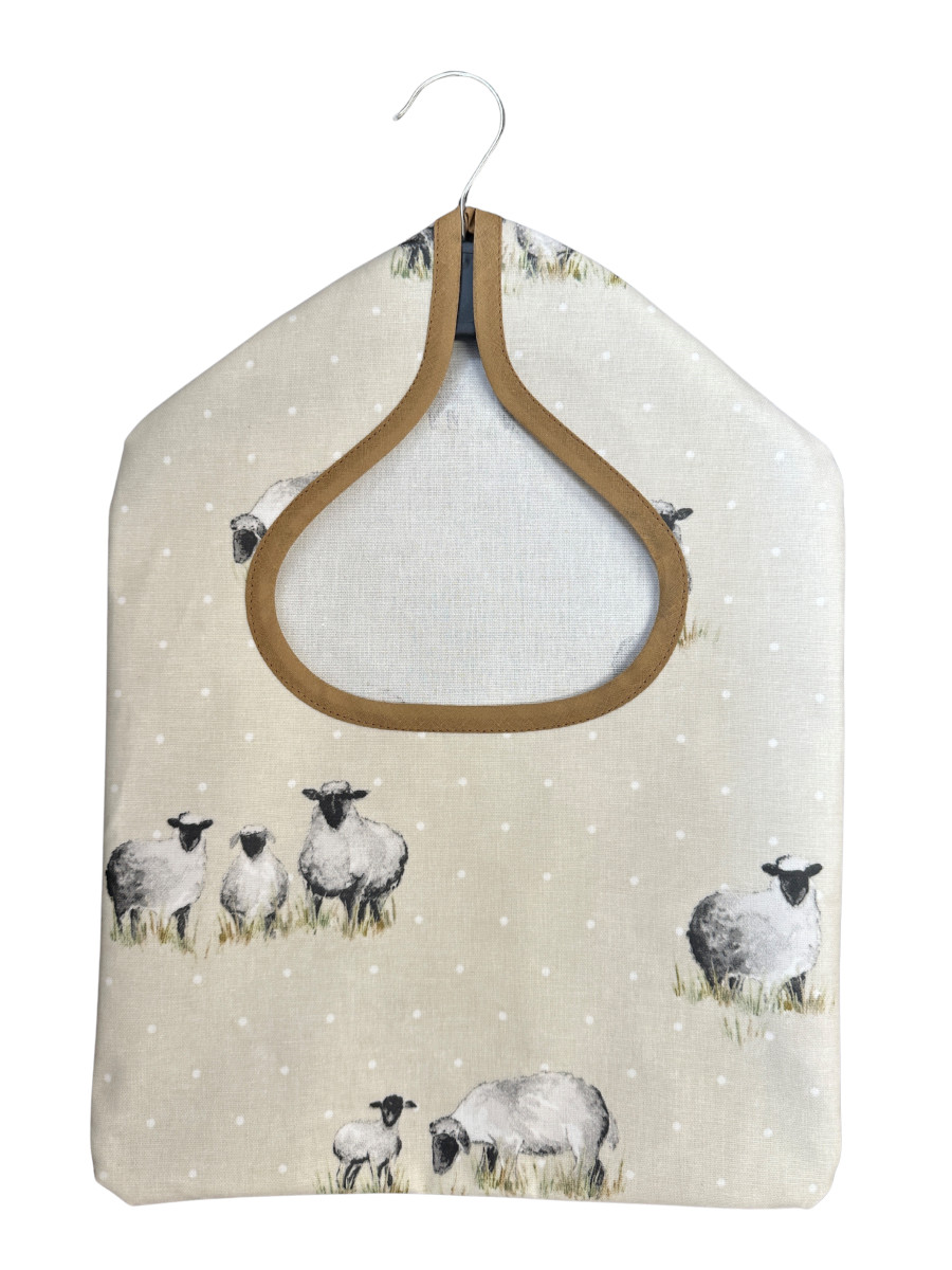 Sheepy Natural Wipe Clean Oilcloth Peg Bag