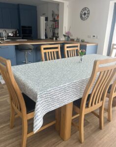 Tide Blue Oilcloth Tablecloth