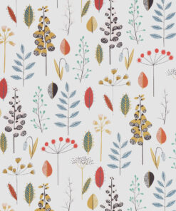 Autumn Tapestry Poppy Gloss Oilcloth Tablecloth