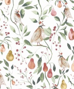 Christmas Partridge Matt Oilcloth Tablecloth