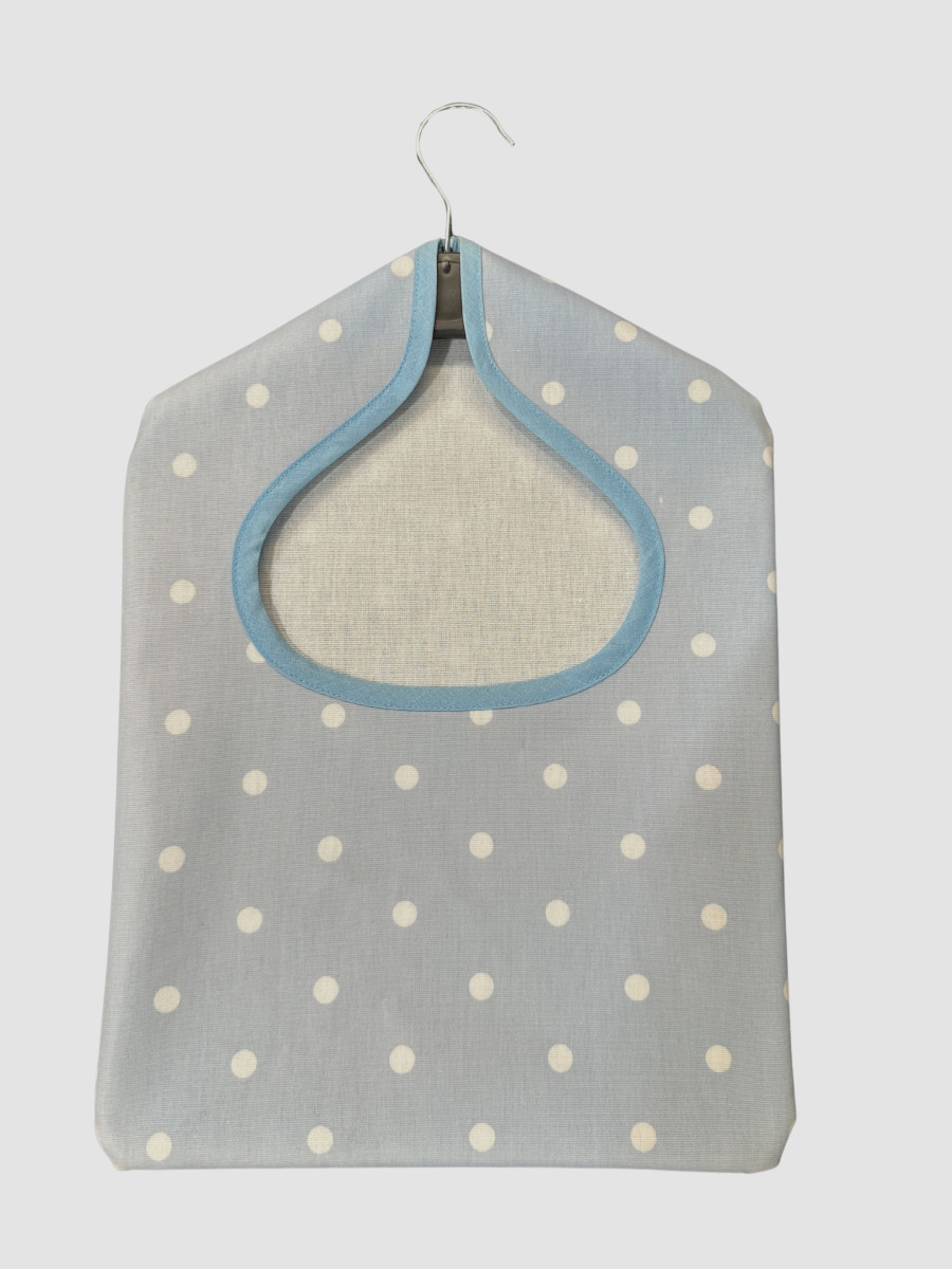 Dotty Blue Wipe Clean Oilcloth Peg Bag