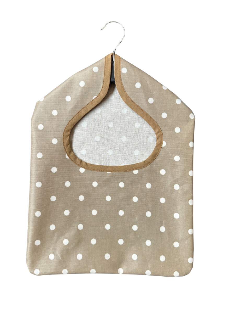 Just Dotty Mocha Wipe Clean Oilcloth Peg Bag