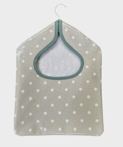 Just Dotty Sage Wipe Clean Oilcloth Peg Bag