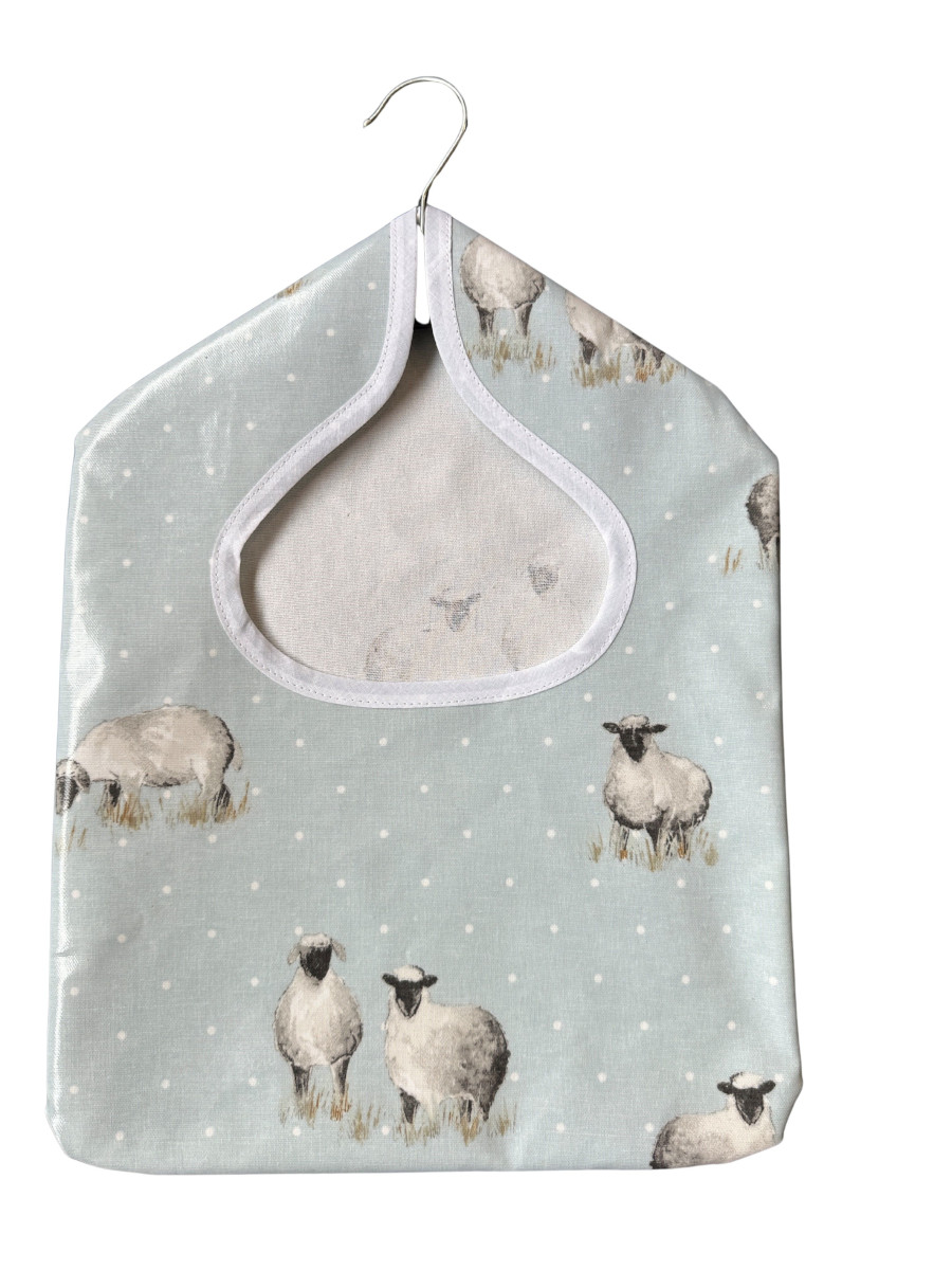 Sheepy Duckegg Wipe Clean Oilcloth Peg Bag