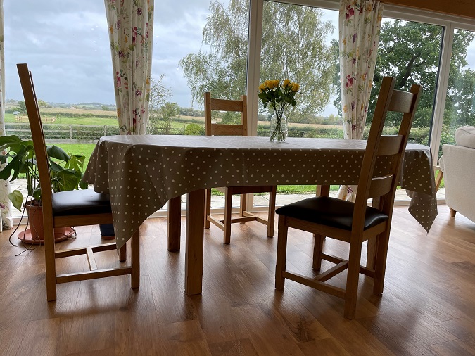 Just Dotty Mocha Oilcloth Tablecloth
