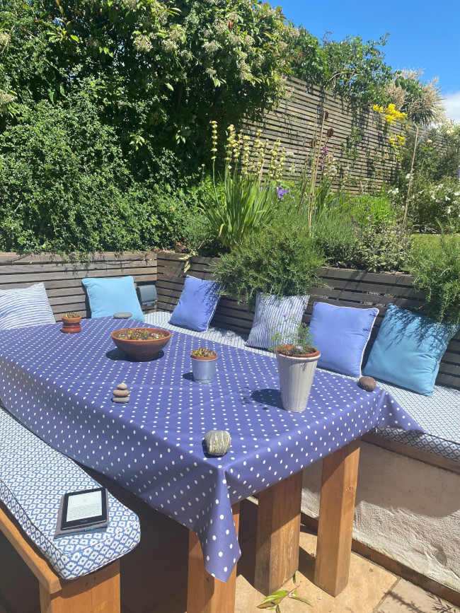 Just Dotty Denim Oilcloth Tablecloth