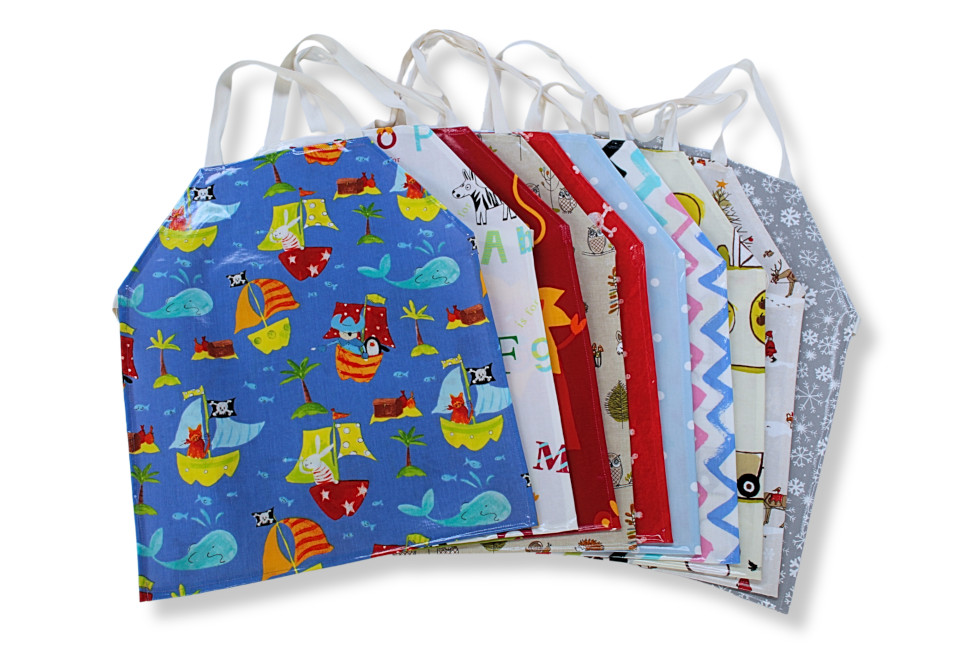 Bundle of 10 Children's Large Oilcloth Aprons