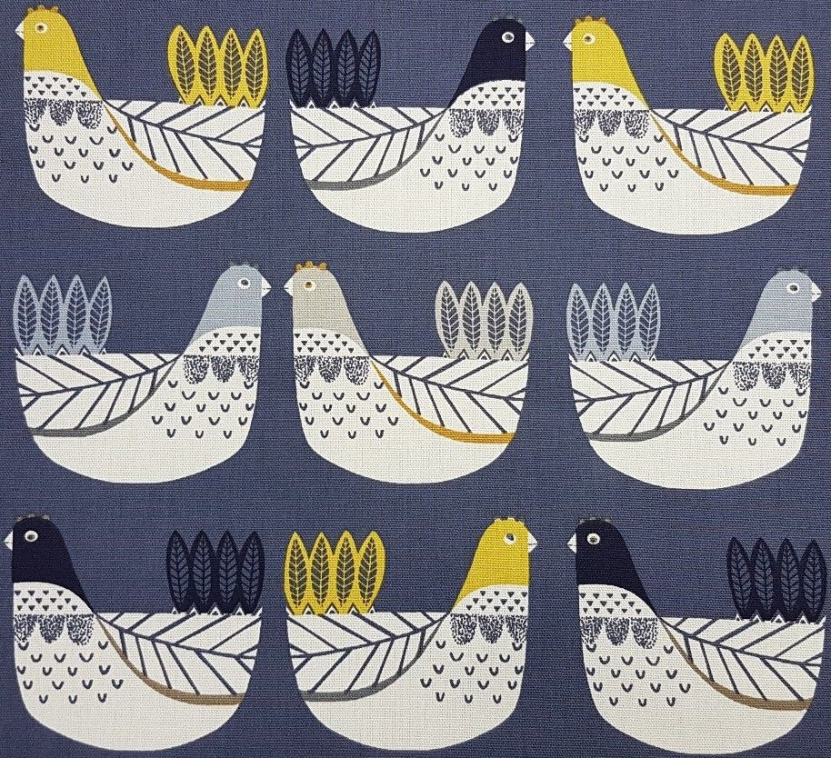 Cluck Cluck Denim Matt Oilcloth Tablecloth