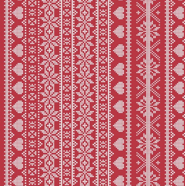 Fair Isle Gloss Christmas Oilcloth Tablecloth