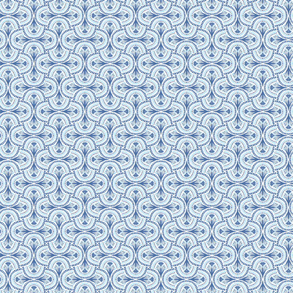 Mosaic Indigo Matt Oilcloth Tablecloth