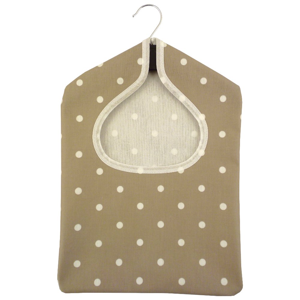 Dotty Taupe Wipe Clean Oilcloth Peg Bag