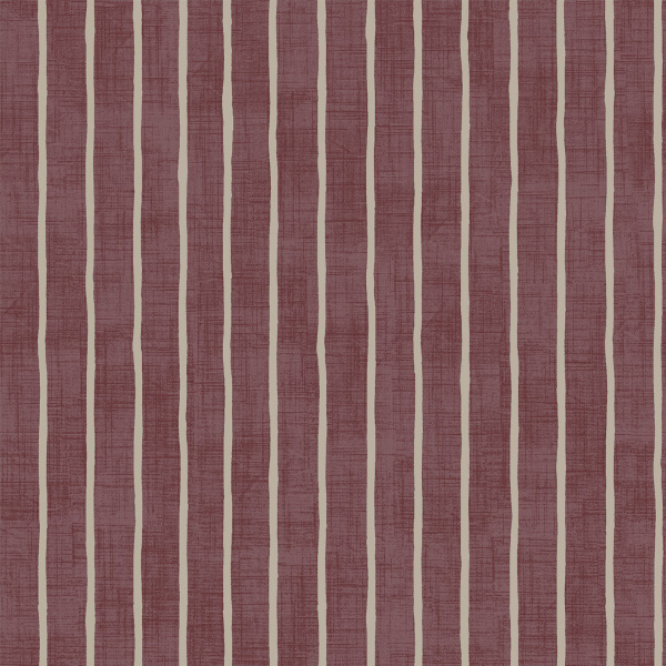 Pencil Stripe Mulberry Matt Oilcloth tablecloth