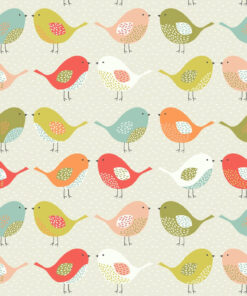 Scandi Birds Multi Matt Oilcloth