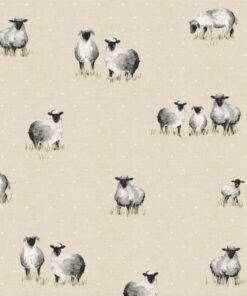 Sheepy Natural Gloss Oilcloth Tablecloth