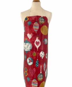 Christmas Baubles Red Adult Oilcloth Apron