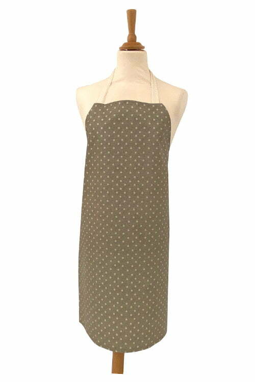 Vintage Spot Taupe Adult Oilcloth Apron