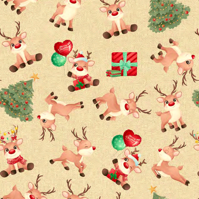 Baby Reindeer Matt Oilcloth Tablecloth