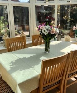 Just Dotty Sage Oilcloth Tablecloth