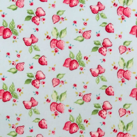 Strawberries Duck egg Gloss Oilcloth