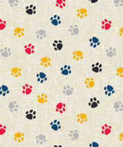 Paw Prints Matt Oilcloth Tablecloth