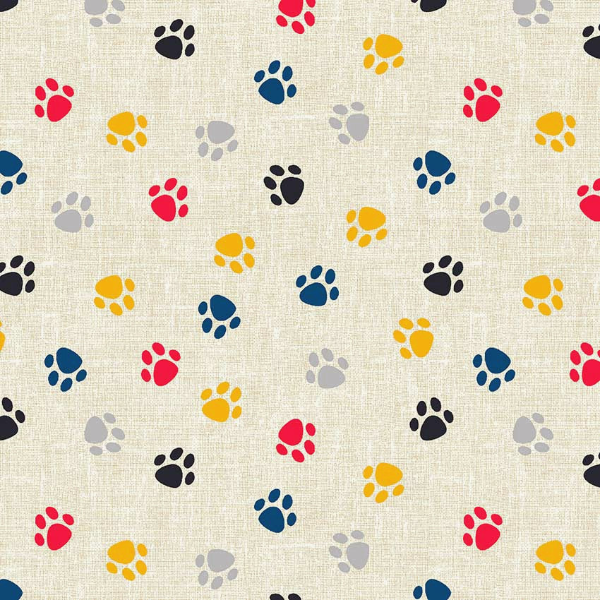 Paw Prints Matt Oilcloth Tablecloth