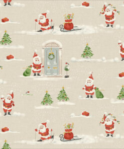 Santa Gloss Oilcloth Tablecloth