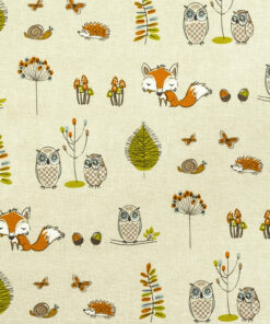 Woodland Fox Gloss Oilcloth Tablecloth